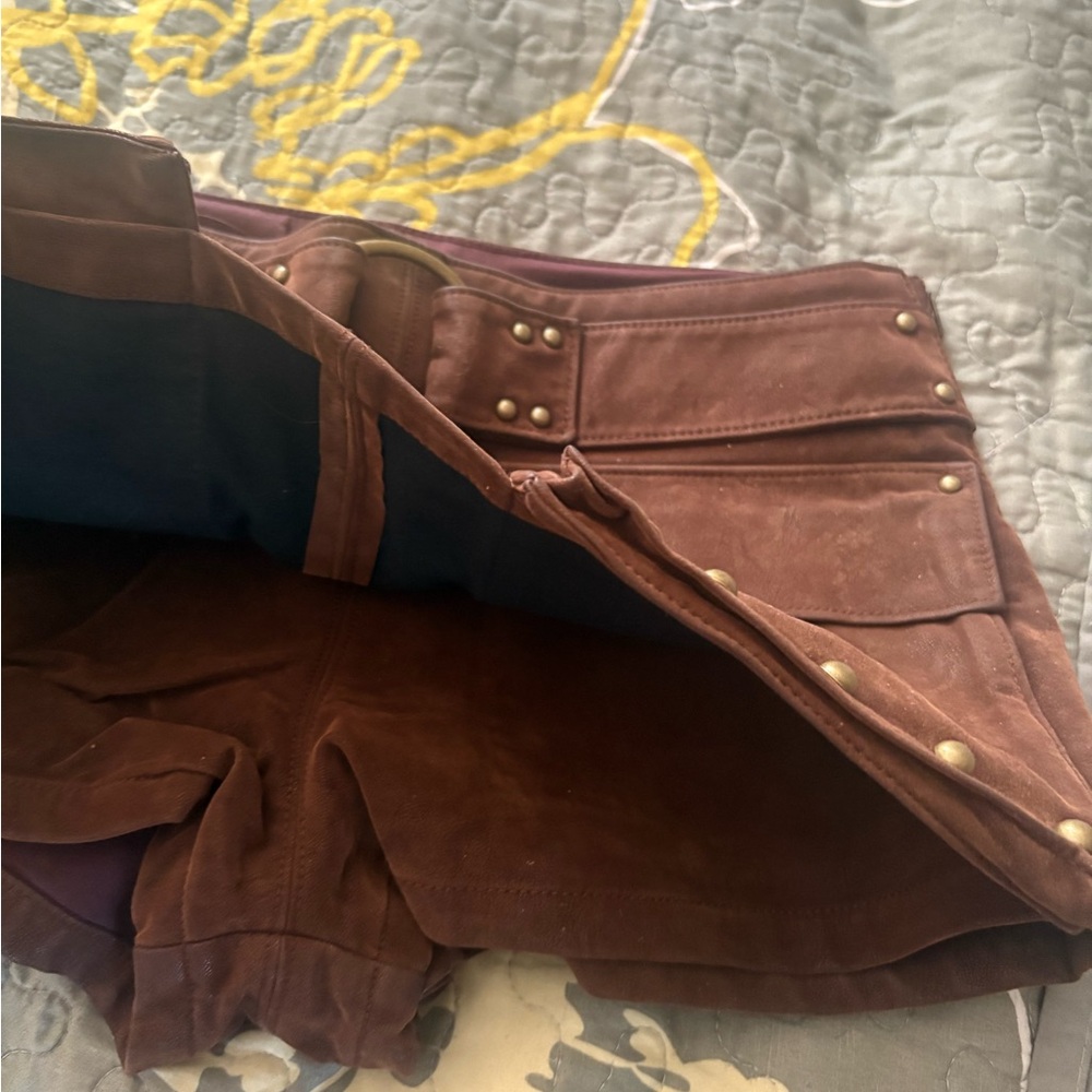 Free People micro mini faux suede cargo skort size 4 - Picture 4 of 8